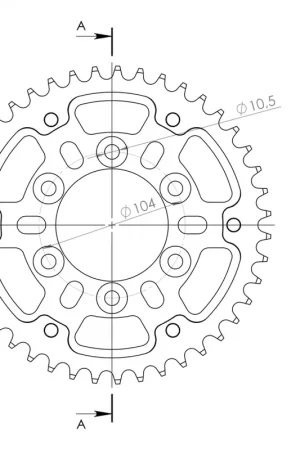 Gereduceerde Prijs SUPERSPROX - REAR STEALTH 43T, BLACK 525 - Sprockets - 43T