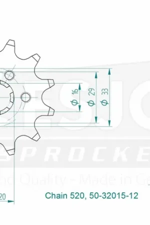 ESJOT - FRONT 12T, 520 - Sprockets - Geschikt voor Kawasaki Kx 125 Hete Deal