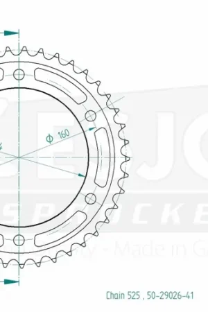 ESJOT - REAR STEEL 41T, 525 - Sprockets - Geschikt voor diverse Honda modellen Shop Nu