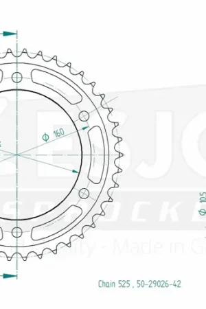 Laatste Versie ESJOT - REAR STEEL 42T, 525 - Sprockets - Geschikt voor Honda modellen