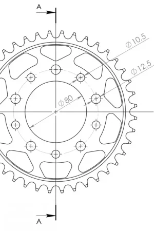 Professioneel SUPERSPROX - REAR STEEL 40T, BLACK, 530 - Sprockets - Compatibel met Honda