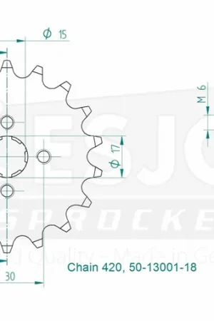 Plaats Bestelling ESJOT - FRONT 18T, 420 - Sprockets - Voor verschillende Honda en Yamaha modellen