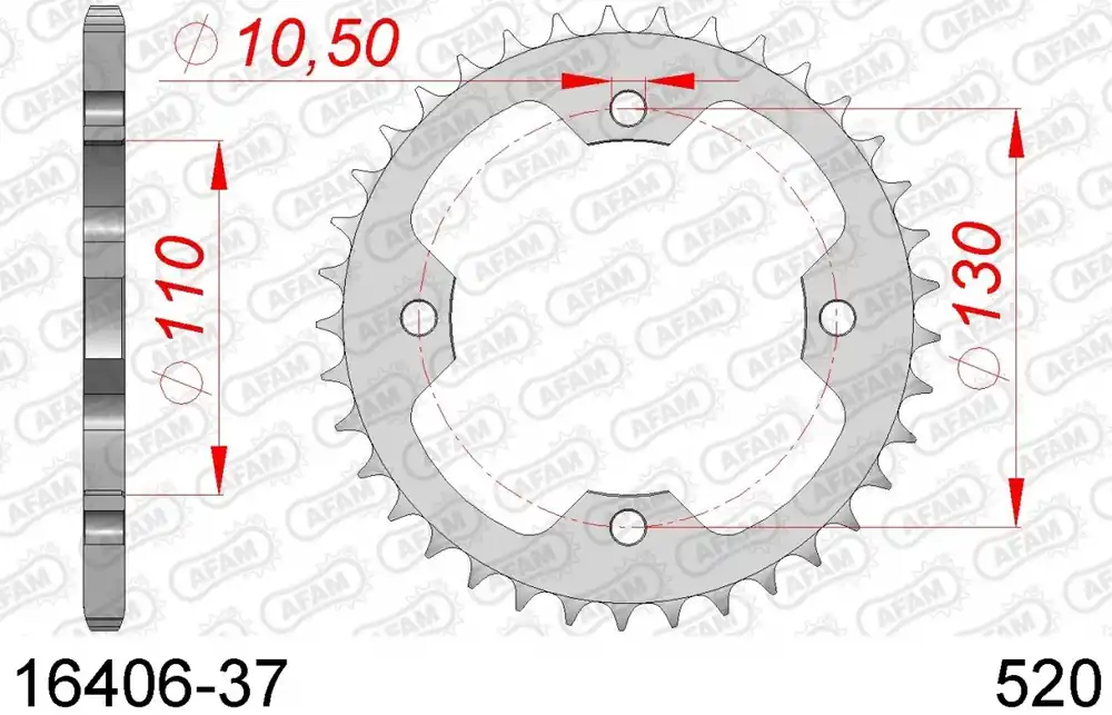 AFAM - REAR STEEL 37T, 520 - Sprockets - Compatibiliteit met Kawasaki Lage Prijs
