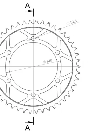 Korting SUPERSPROX - REAR STEEL 46T - Sprockets - BLACK 520