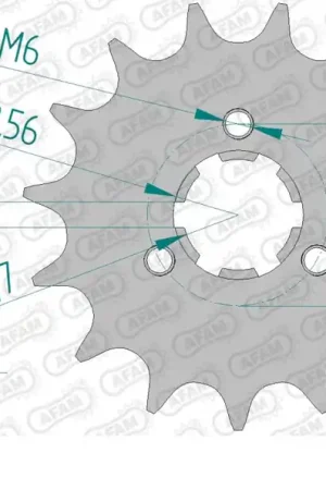 AFAM - FRONT 16T, 520 - Sprockets - Compatibel met Suzuki DR 750 en DR 800 Beperkte Voorraad