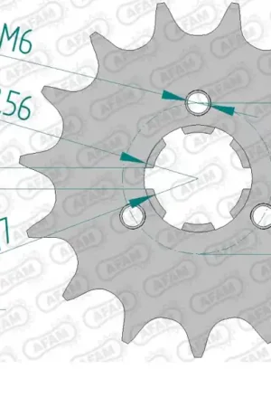 AFAM - FRONT 14T, 520 - Sprockets - Geschikt voor Suzuki DR 750/800 Gratis Retour