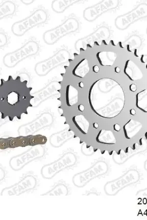 AFAM - 428R1 102 AR (CLIP) GOLD & SPROCKETS - Chain Kits - STEEL Nieuw Model