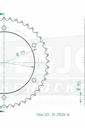 Direct Verzonden ESJOT - REAR STEEL 45T, 525 - Sprockets - Compatibel met Aprilia ETV 1000