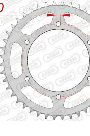 Gratis Verzending AFAM - REAR STEEL 40T, 520 - Sprockets - Geschikt voor Kawasaki Klr 250 h