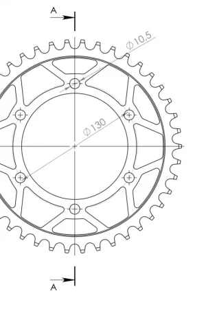 SUPERSPROX - REAR STEEL 42T, BLACK, 520 - Sprockets - 42 Tanden - Staal Shop Nu