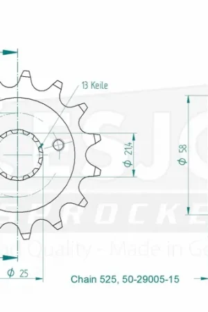 Laatste Versie ESJOT - FRONT 15T, 525 - Sprockets - Geschikt voor Honda