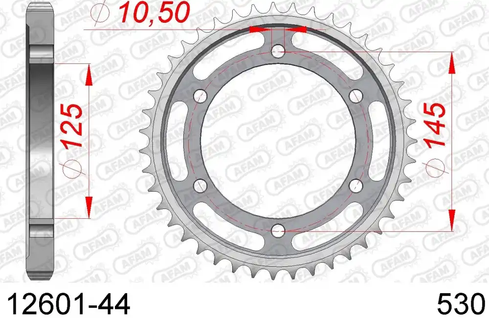 Tijdelijk Beschikbaar AFAM - REAR STEEL 44T, 530 - Sprockets - Geschikt voor Yamaha