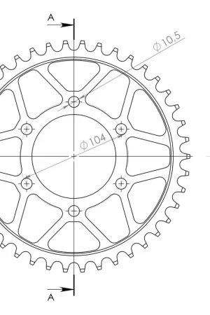 Gecertificeerd SUPERSPROX - REAR STEEL 42T, BLACK, 525 - Sprockets - Compatibel met Kawasaki