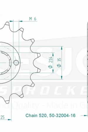 Nieuw Model ESJOT - FRONT 16T, 520 - Sprockets - Geschikt voor Suzuki