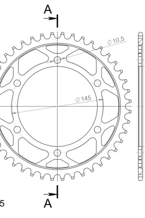 Trendy SUPERSPROX - REAR STEEL 44T, BLACK, 525 - Sprockets - Geschikt voor Yamaha Tdm 850