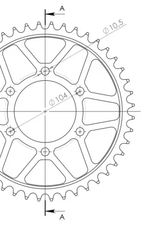 Authentiek SUPERSPROX - REAR STEEL 44T, BLACK, 530 - Sprockets - 44T