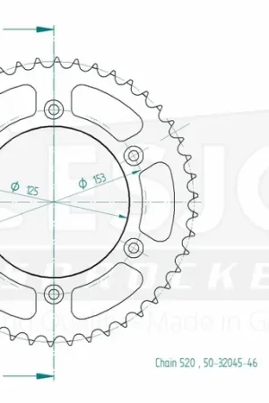 ESJOT - REAR STEEL 46T, 520 - Sprockets - Geschikt voor Honda Veilige Betaling