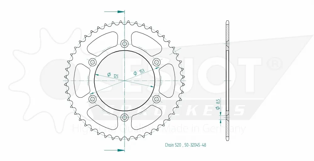 ESJOT - REAR STEEL 48T, 520 - Sprockets - Compatibiliteit met Honda Beperkt Aanbod