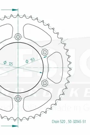 Exclusieve Aanbieding ESJOT - REAR STEEL 51T, 520 - Sprockets - Compatibel met Honda