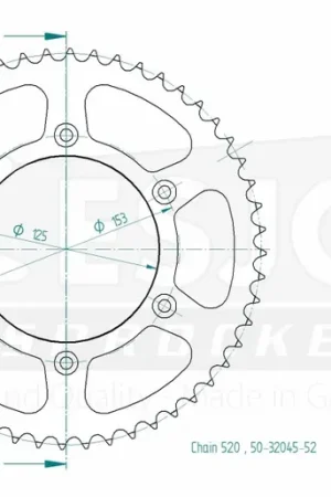 ESJOT - REAR STEEL 52T - Sprockets - 520 Nu Kopen