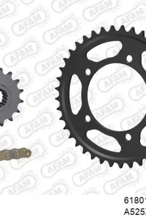 Gratis Retour AFAM - 525XHR3 108 MRS (RIVET) GOLD & SPROCKETS - Chain Kits - STEEL