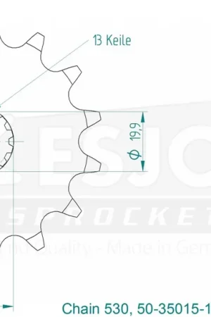 Gecertificeerd ESJOT - FRONT 15T, 530 - Sprockets - Geschikt voor Suzuki