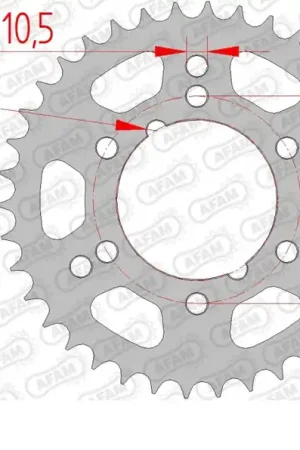 AFAM - REAR STEEL 38T, 520 - Sprockets - Geschikt voor Kawasaki Weekendaanbieding