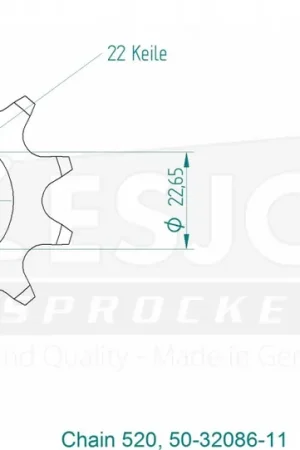 ESJOT - FRONT 11T, 520 - Sprockets - 11T Gecertificeerd