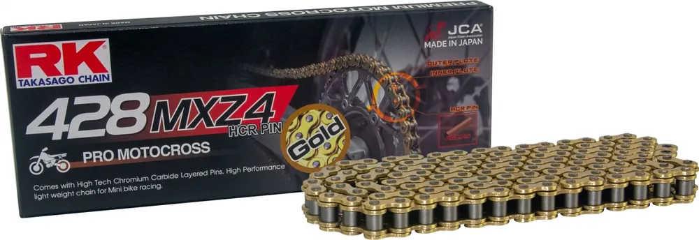 RK - GB428MXZ4 - Chains - GOLD, ULTRA REINFORCED RACING Uitverkoop