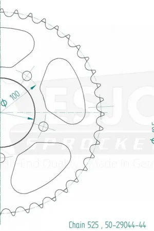 ESJOT - REAR STEEL 44T, 525 - Sprockets - Compatibel met Benelli Must-Have