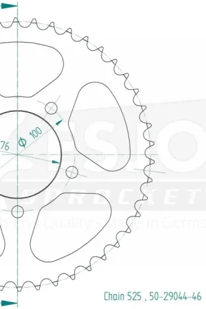 Nieuwe Collectie ESJOT - REAR STEEL 46T, 525 - Sprockets - Compatibel met Benelli