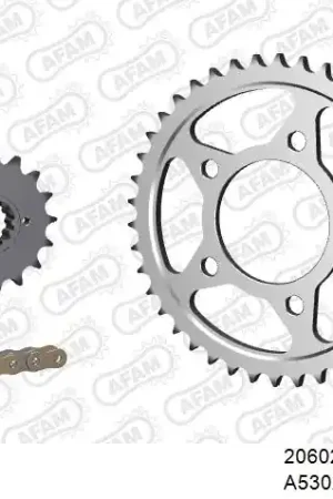 AFAM - 530XSR2 114 MRS (RIVET) GOLD & SPROCKETS - Chain Kits - STEEL Koop Online