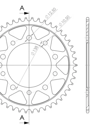 SUPERSPROX - REAR STEEL 47T, BLACK, 525 - Sprockets - Hoge kwaliteit Topkwaliteit