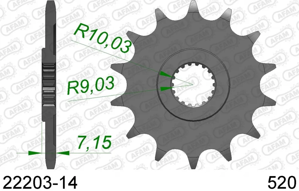 Express Levering AFAM - FRONT 14T, 520 - Sprockets - Geschikt voor Suzuki RM en RMZ
