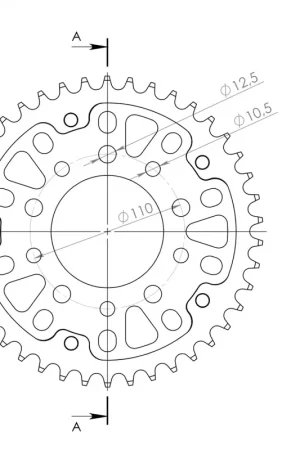 SUPERSPROX - REAR ALU 42T, BLACK, 525 - Sprockets - Aluminium Koop Online