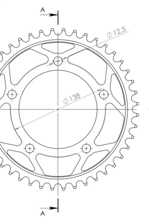 Alleen Vandaag SUPERSPROX - REAR STEEL 44T, BLACK, 530 - Sprockets - 44T
