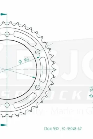 Laatste Kans ESJOT - REAR STEEL 42T, 530 - Sprockets - Stalen achtertandwiel
