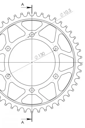 Ambachtelijk SUPERSPROX - REAR STEEL 45T, BLACK, 530 - Sprockets - Compatibel met Yamaha