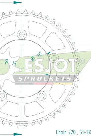 Nieuw ESJOT - REAR ALU 48T, 420 - Sprockets - Zwart