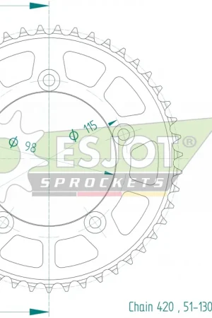 Alleen Vandaag ESJOT - REAR ALU 47T, 420 - Sprockets - Zwart