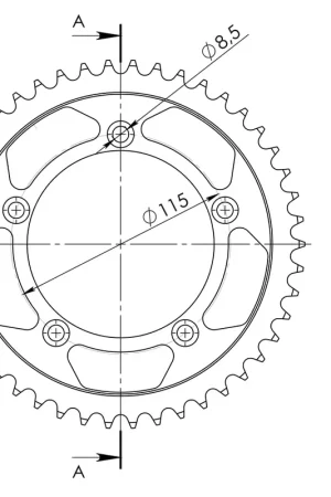 SUPERSPROX - REAR STEEL 46T - Sprockets - BLACK, 420 Groothandel