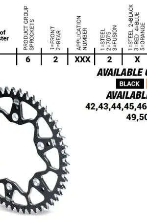 MOTO MASTER - REAR ALU 52T - Sprockets - BLACK 420 Hoge Kwaliteit