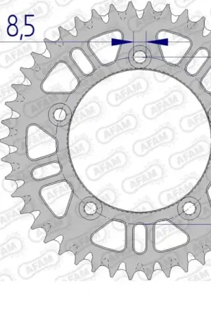 AFAM - REAR ALU 47T, 420, SELF CLEANING - Sprockets - Zelfreinigend Alleen Vandaag