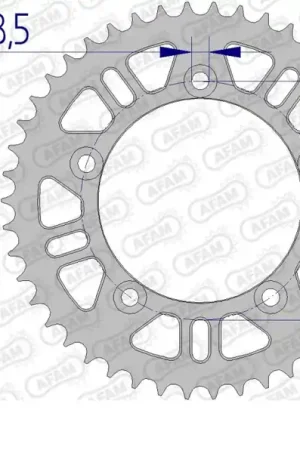 AFAM - REAR ALU 50T, 420, BLACK - Sprockets - Aluminium Superprijs