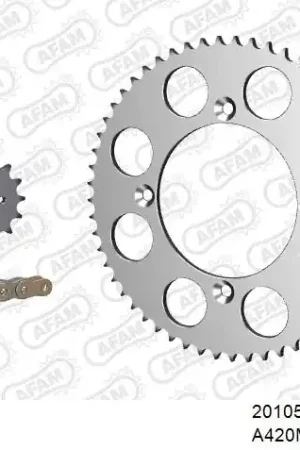 AFAM - 420MX2 124 AR (CLIP) GOLD & SPROCKETS - Chain Kits - ALU Express Levering