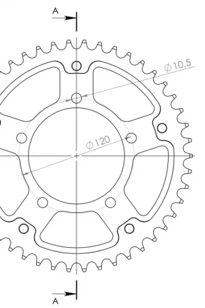 Direct Beschikbaar SUPERSPROX - REAR STEALTH 46T, GOLD, 525 - Sprockets - 46T