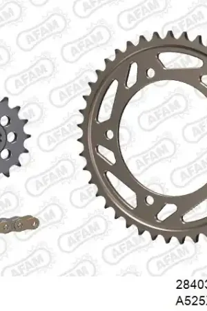 Must-Have AFAM - 525XHR3 110 MRS (RIVET) GOLD & SPROCKETS - Chain Kits - ALU