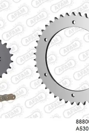 AFAM - 530XMR3 108 MRS (RIVET) & SPROCKETS - Chain Kits - STEEL Koopje