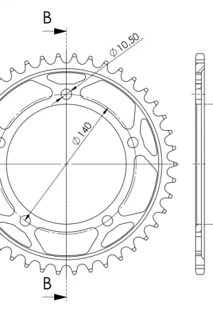 Actieprijs SUPERSPROX - REAR STEEL 42T, BLACK, 530 - Sprockets - Staal