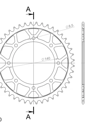 Bestel Nu SUPERSPROX - REAR STEEL 44T, BLACK, 520 - Sprockets - Kwaliteit